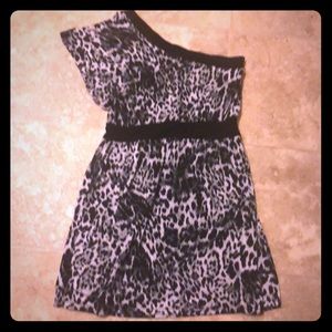 Black and white leopard print dress